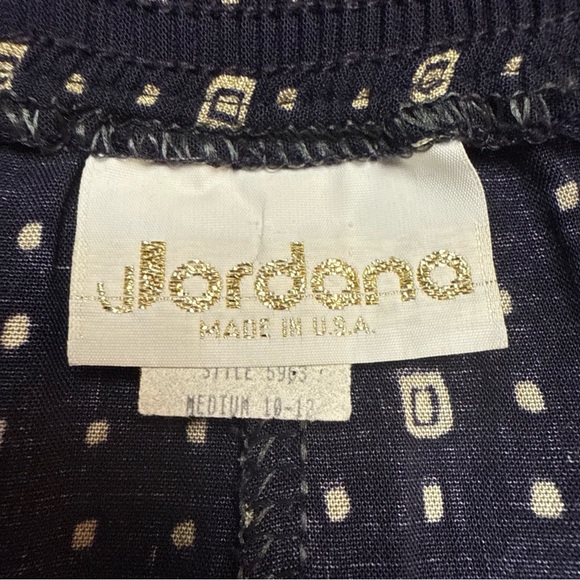 #677 Jordana Vintage black/gold button down A-line skirt size medium - Picture 8 of 9